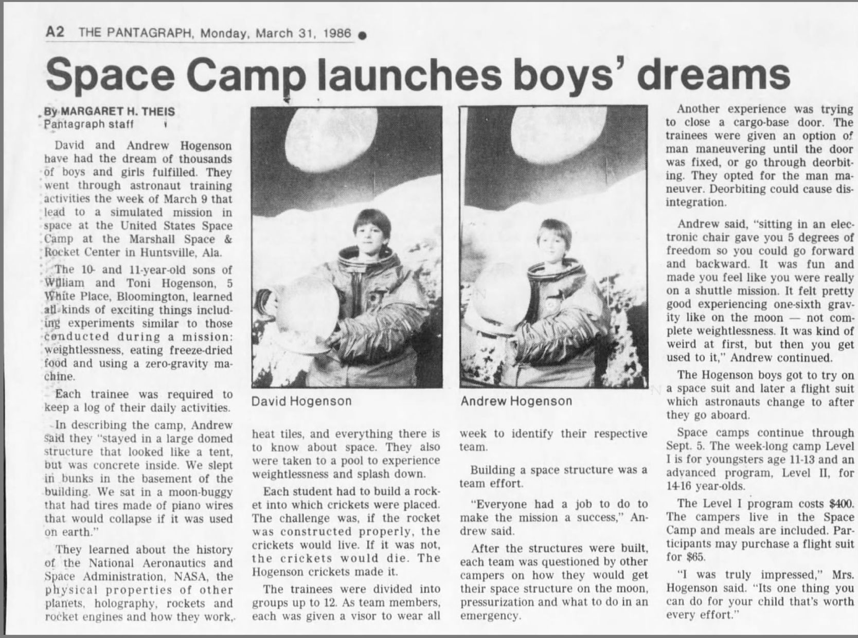 Space Camp launches boys' dreams